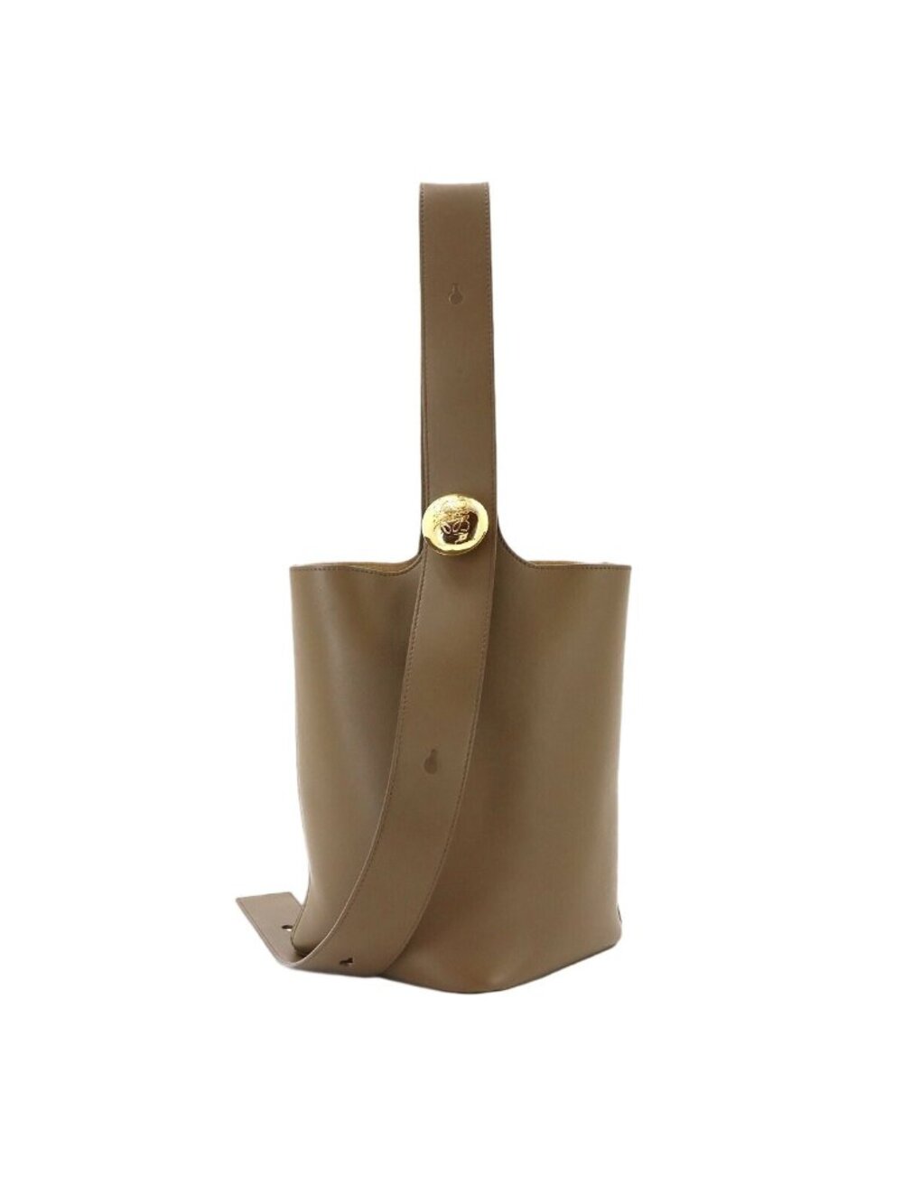 Loewe Pebble Bucketbag Medium Shoulder Bag Leather Brown Gold
